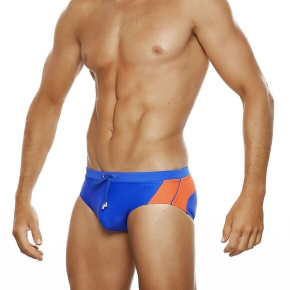 Men's Racing Stripes Speedo Beach Bikini Swimwear Orange Size S - Picture 1 of 3